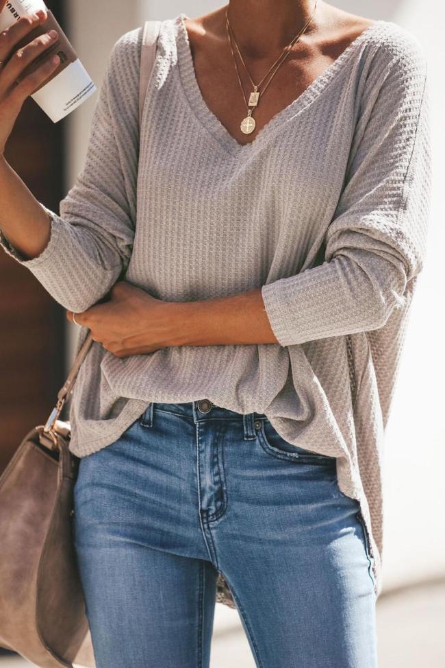 Khaki Just Between Us Thermal Knit Top