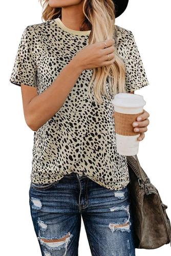 Short Sleeve Cheetah Print Top
