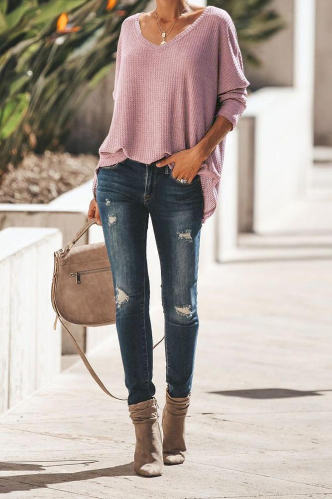 Red Just Between Us Thermal Knit Top