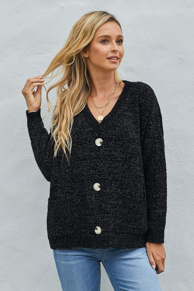 Black Swoon And Snuggles Chenille Shift Sweater