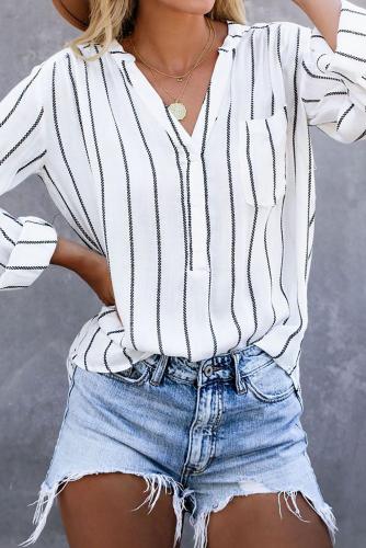 White Crisp Air Button Down Embroidered Top