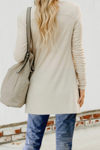 Apricot Button Down Pocketed Cardigan