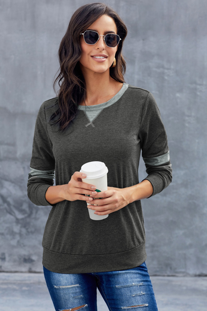 Gray Addicted To You Long Sleeve Sweatshirt