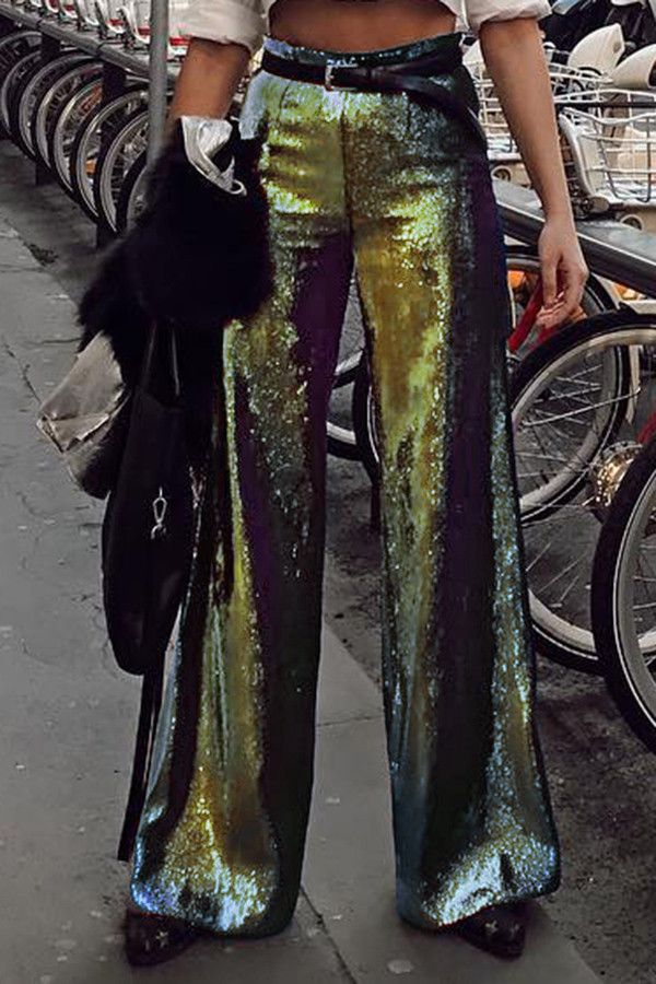High Waist Sequin Pants