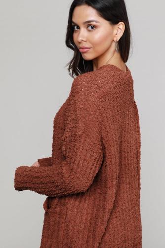 Red Pebble Beach Textured Cardigan