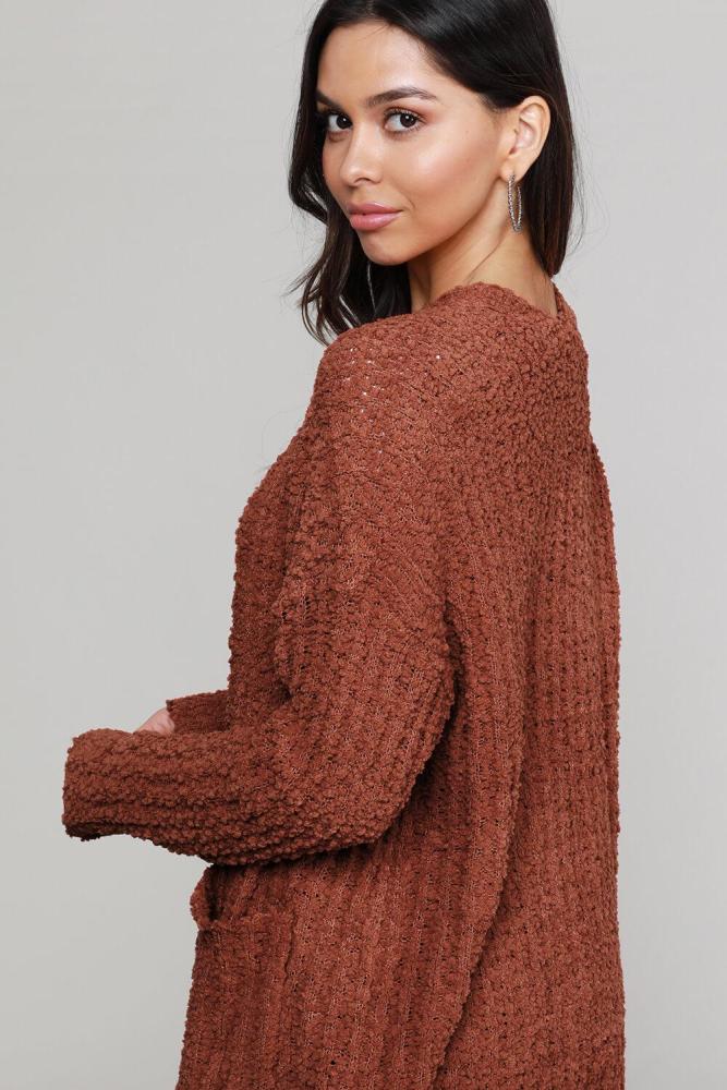 Red Pebble Beach Textured Cardigan