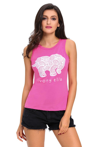 Rose Womens Summer Paisley Elephant Print Vest