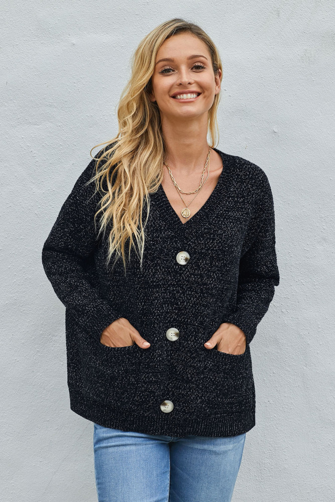 Black Swoon And Snuggles Chenille Shift Sweater