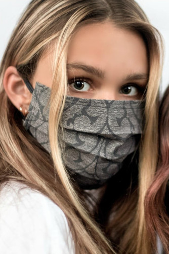 Gray Printed Protection Face Mask