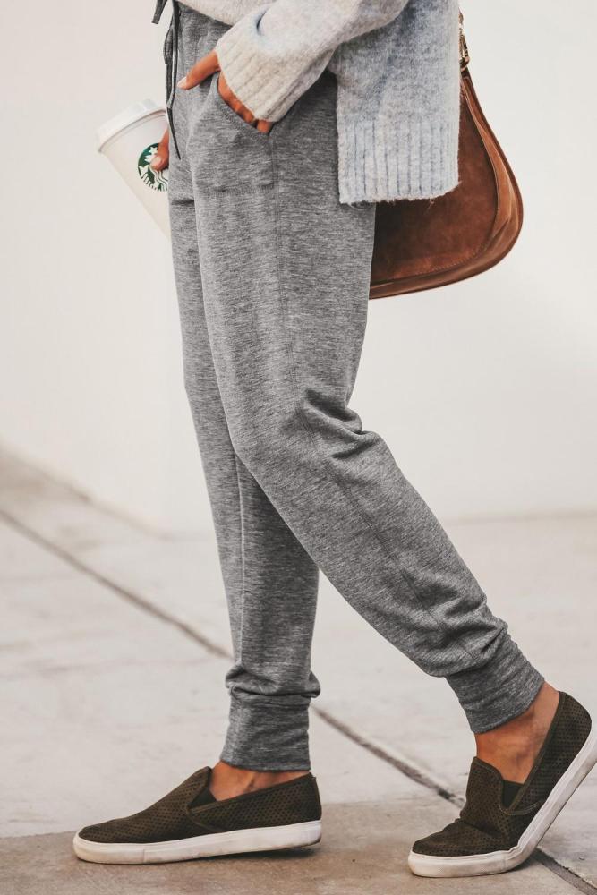 Light Gray Change Of Heart Pocketed Joggers