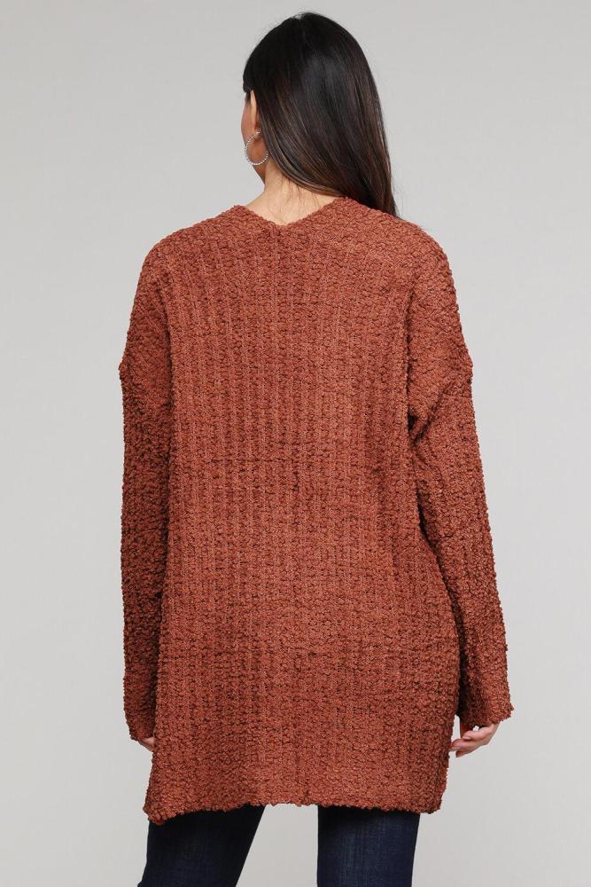 Red Pebble Beach Textured Cardigan