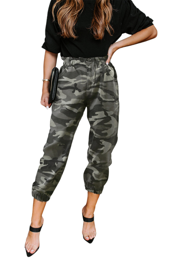 Gray Move So Fast Pocketed Camo Pants