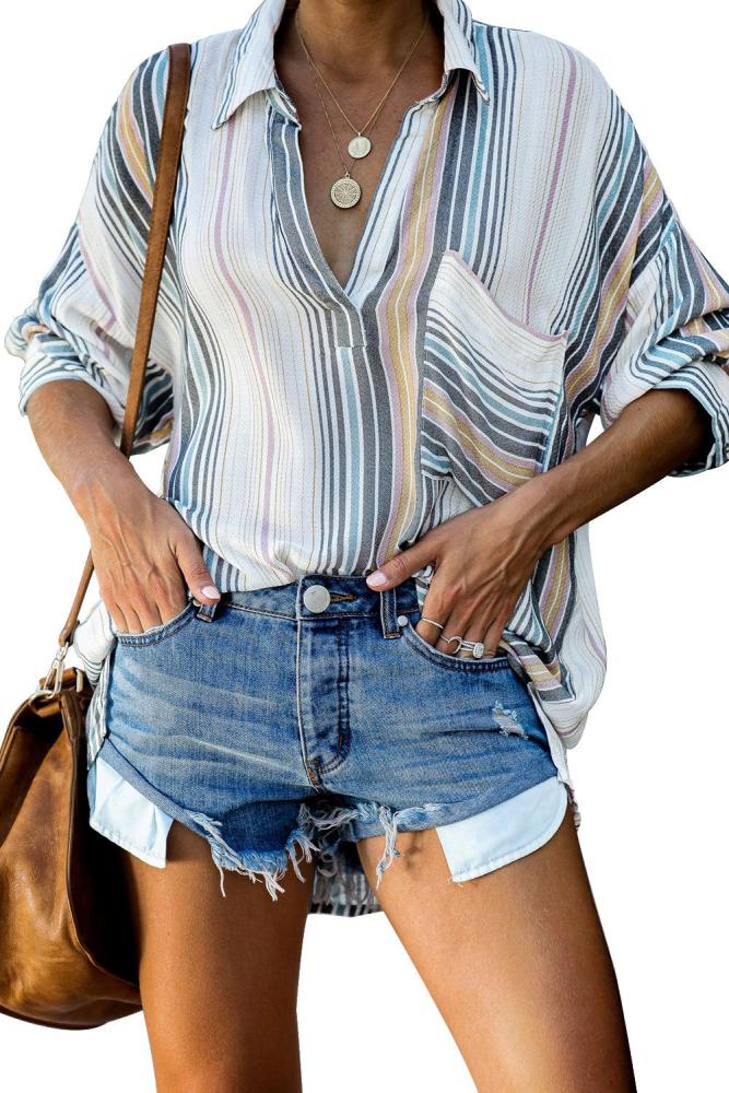 White Lines Striped Blouse