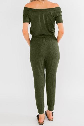 Green Living My Life Drawstring Jogger Jumpsuit