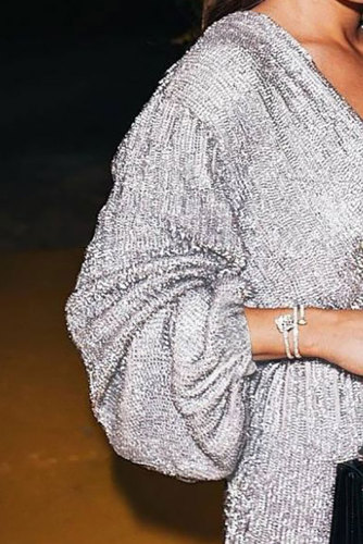 V-Neck Lantern Sleeve Wrap Party Dress