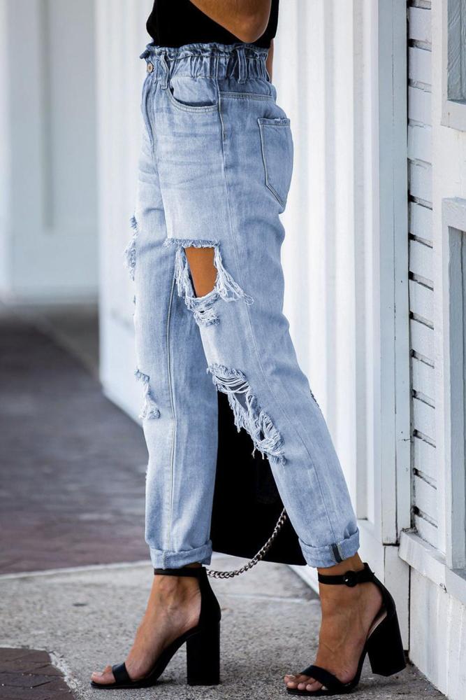 Ferguson Distressed Paper Bag Waist Denim