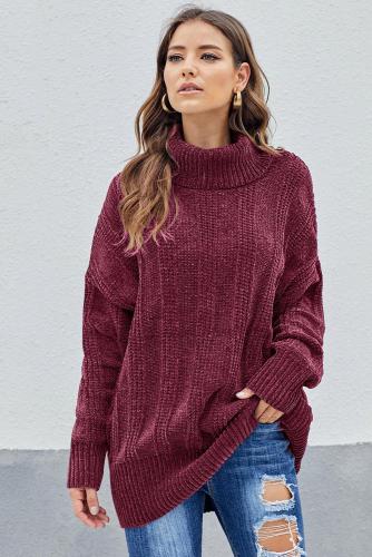 Red Soft Chenille Sweater