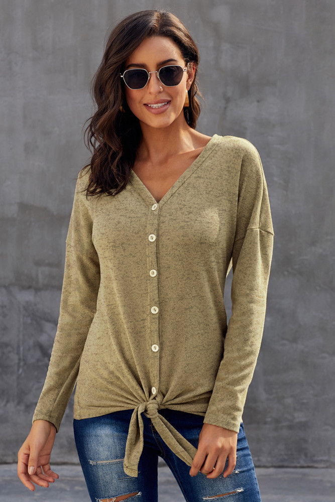 Yellow Dearly Loved Button Up Top