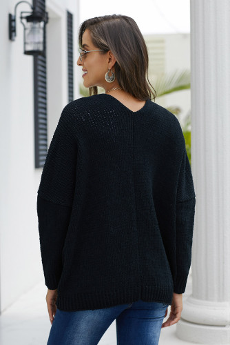 Black Oversize Button Front Cardigan