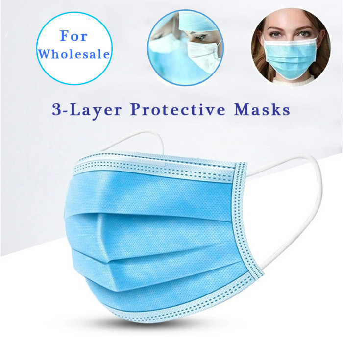 100PCS 3-Layer Face Mask Professional Dust Proof Anti Flu Masks