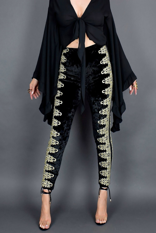 High Waist Velvet Pants