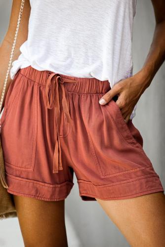 Orange Strive Pocketed Tencel Shorts