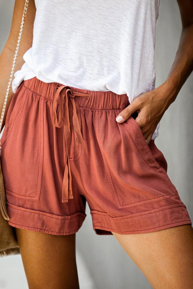 Orange Strive Pocketed Tencel Shorts