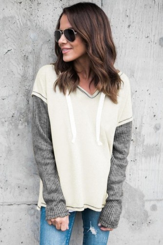 Gray Clear As Day Contrast Hoodie