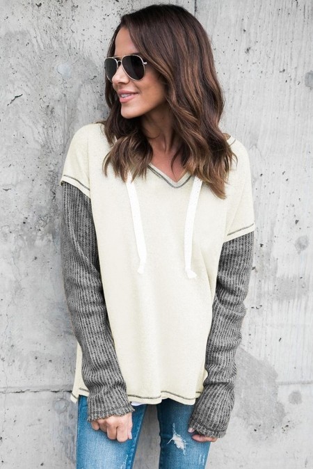 Gray Clear As Day Contrast Hoodie