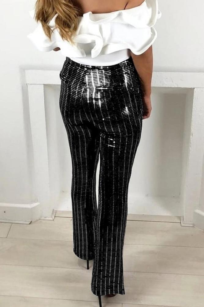 Basic Micro Elastic Sequin Pants