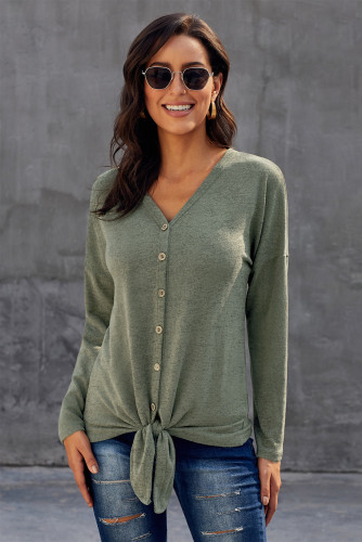 Green Dearly Loved Button Up Top