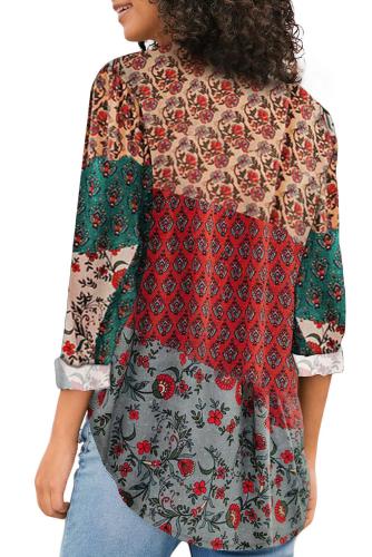 Multicolor Bohemian Print Holiday Casual Shirt