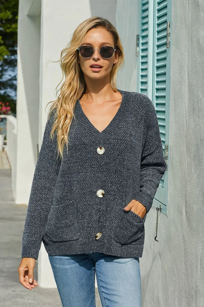 Gray Swoon And Snuggles Chenille Shift Sweater