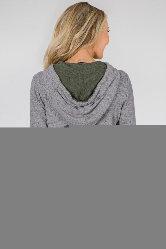 Green Rely on You Color Block Hoodie