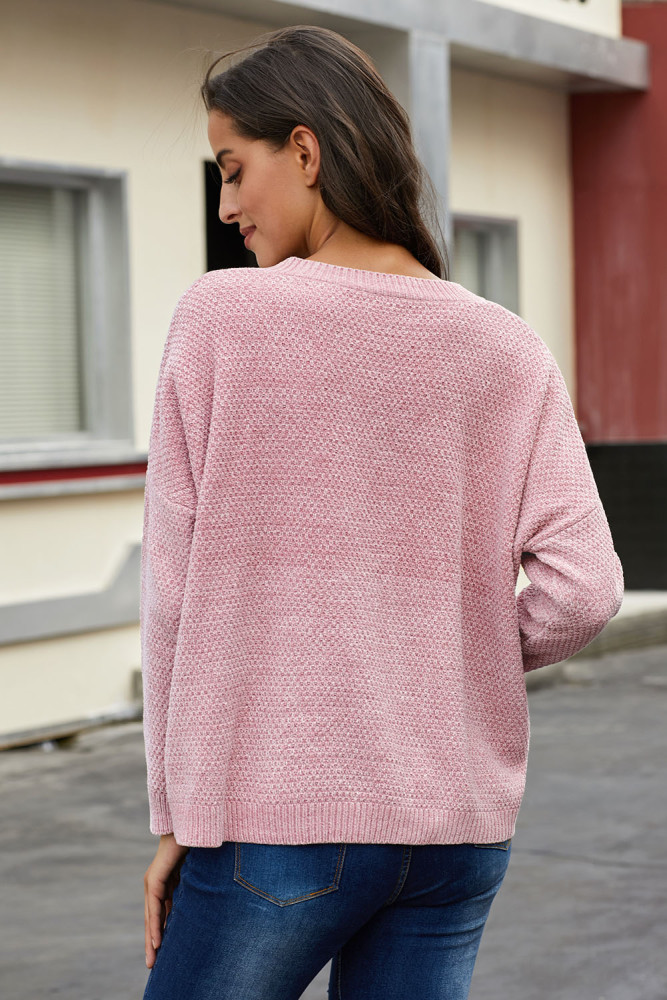 Pink Swoon And Snuggles Chenille Shift Sweater