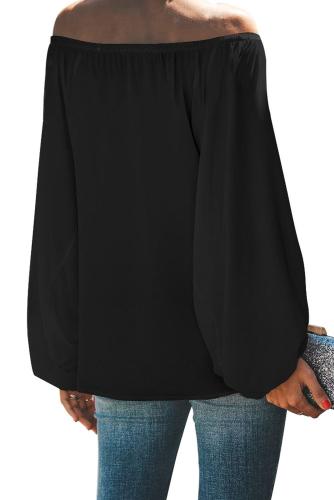 Black Elastic Neck Off Shoulder Top