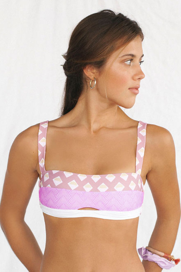 Pink Holiday Summer Print Peek-a-boo Bikini