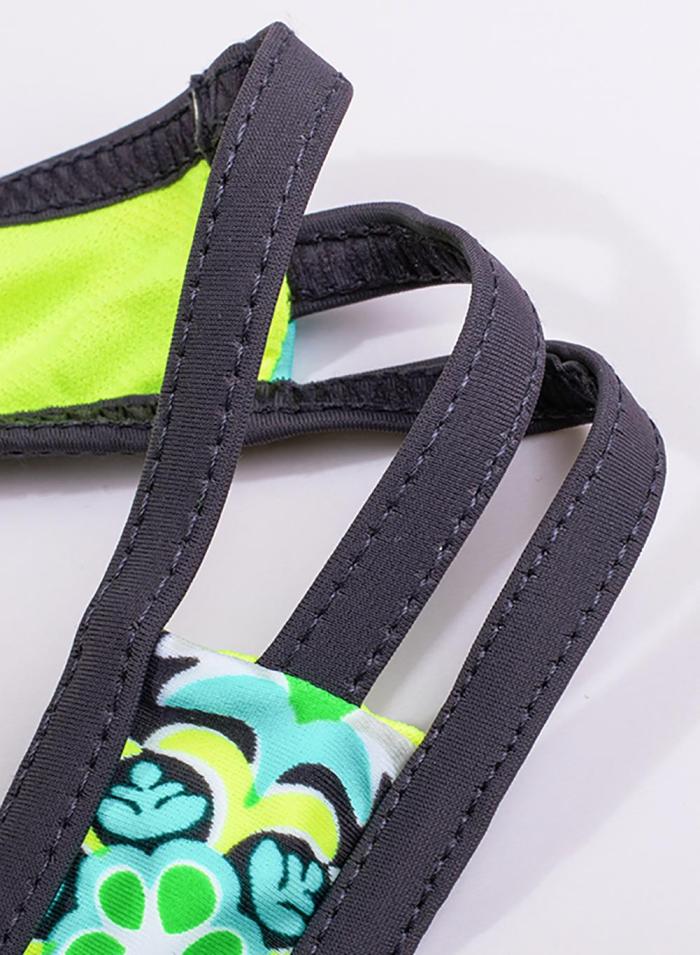 Light Green Print Insert Racerback Tankini Set