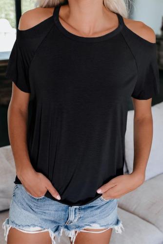 Black Stretch Cutout Tee