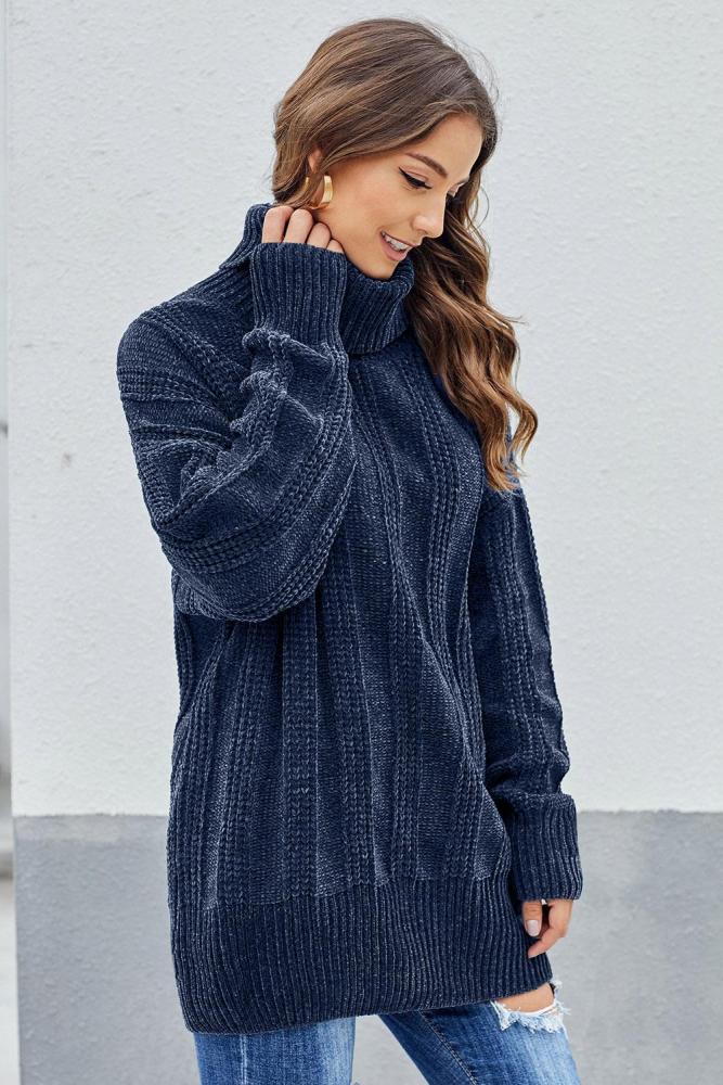 Blue Soft Chenille Sweater