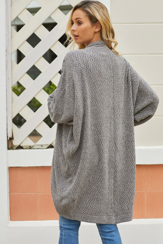 Gray Batwing Sleeve Cardigan