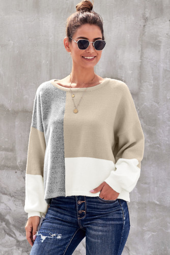 Apricot Color Block Sweater