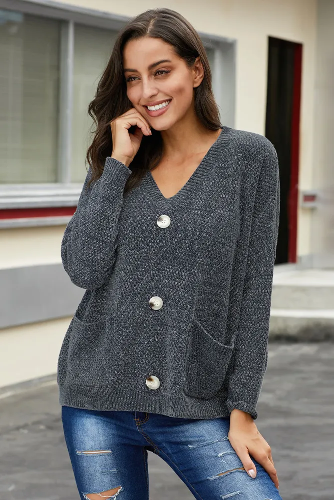 Gray Swoon And Snuggles Chenille Shift Sweater