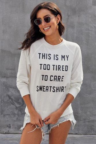 Letter Print Long Sleeve Pullover Casual Sweatshirt
