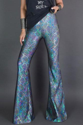 Swim to the Sea Shiny Mermaid Flare Pants