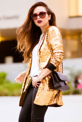 Gold Sequin Blazer