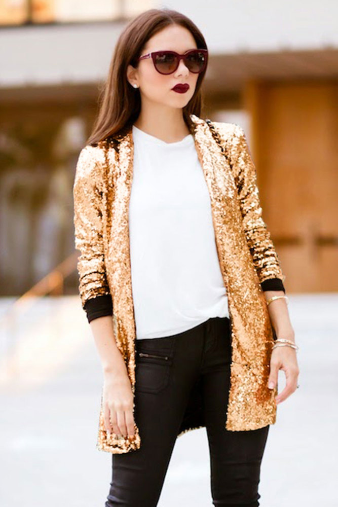 Gold Sequin Blazer