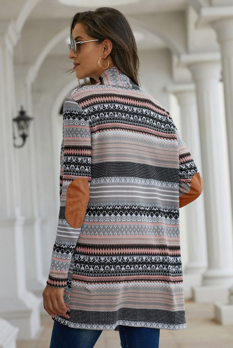 Gray Unforgettable Printed Cardigan Coat