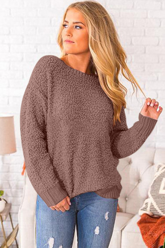 Khaki Twist Back Sweater