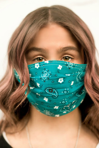 Green Floral Printed Protection Face Mask